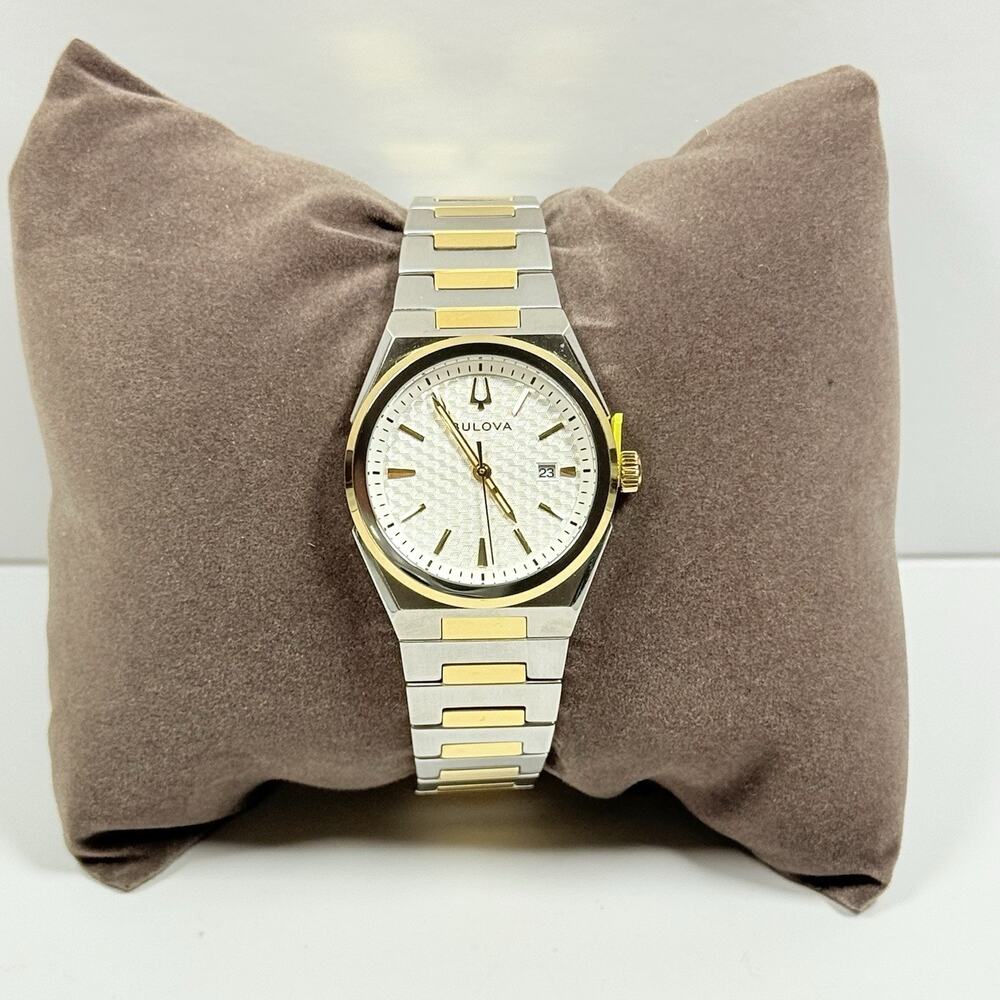 Open Box-Bulova Classic 98L323 White Dial Two Tone Bracelet Women's Watch